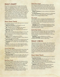 dnd-5e-homebrew:    Racial Handbook Part