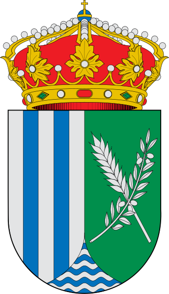 Arms of Canalejas del Arroyo, SpainGranted 1997Blazon: Per pale argent two palets azure and vert an 
