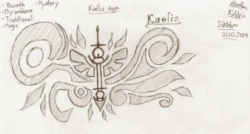 Kaelis sign - Inktober #18Un test de design d'emblème pour Kaélis