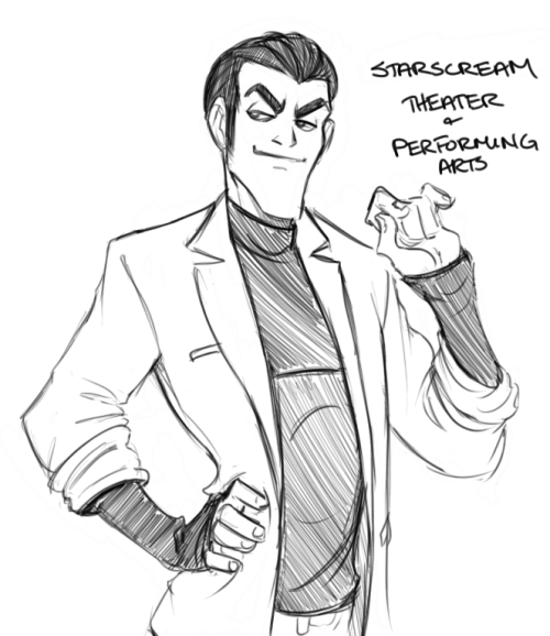 rinpin:TFA Human Art School AU.Starscream. Theater and Performing Arts. Does he really need much of 