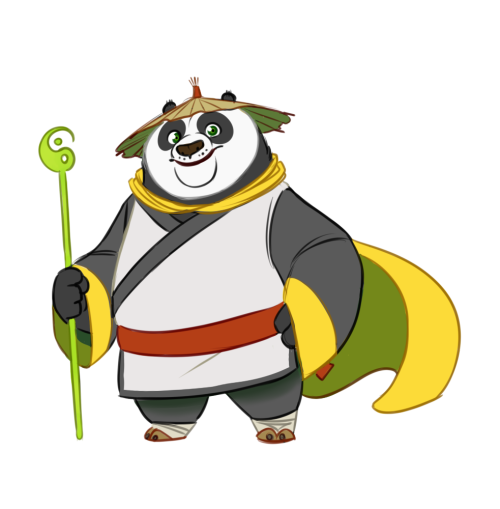 keysa-does-art:A bunch of kung fu pandas: Po, Li, Mei Mei, Dim and Sum, and (older) Lei Lei and Bao.