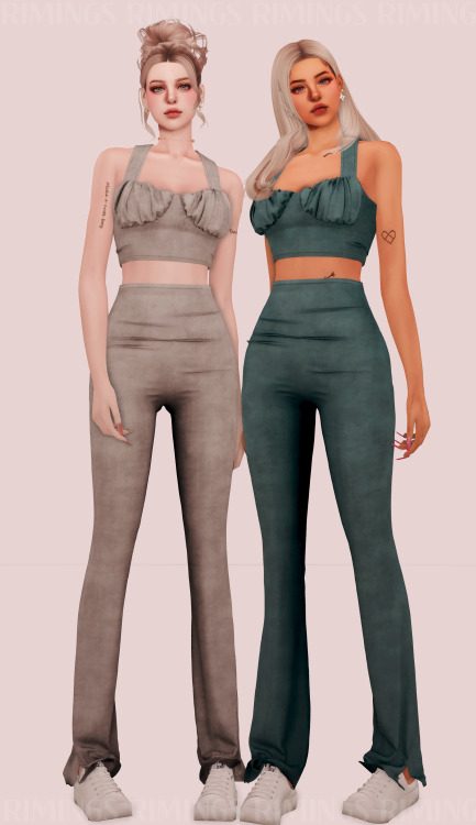  [RIMINGS] Aesthetic Velvet Outfit - FULL BODY- NEW MESH- ALL LODS- NORMAL MAP- 16 SWATCHES- HQ COMP