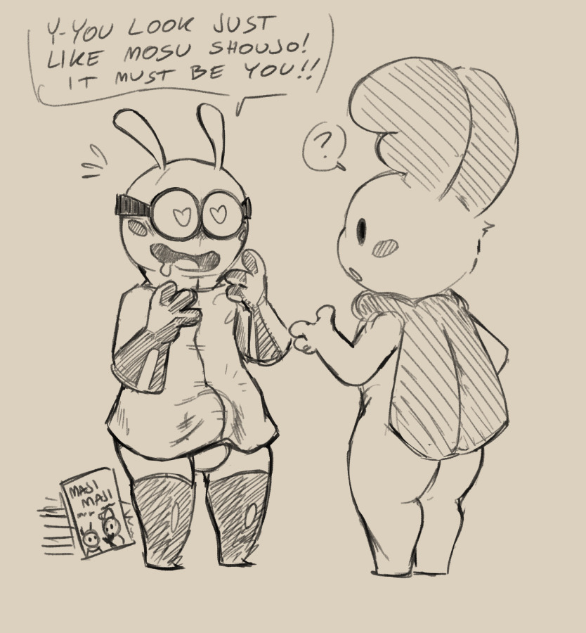 daftpatriot: Some doodles of Poindexter and Moth, inspired by a funny moment in the