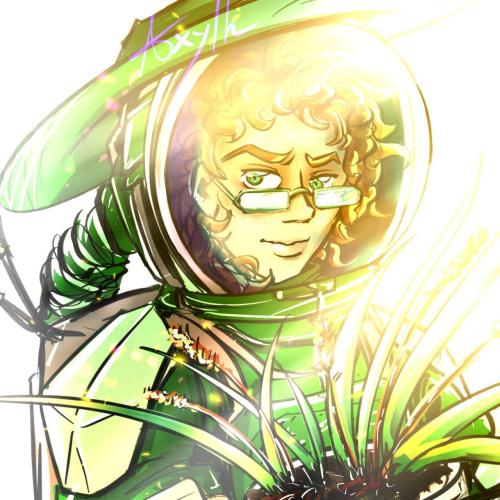 Ko-Fi Commission requested by @mikiri-tohoshima​His Green crewsona, a human botanic based on Polus, 