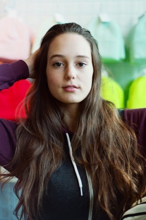 americanapparel:  Lea wearing the Unisex Flex Fleece Zip Hoodie at the American Apparel