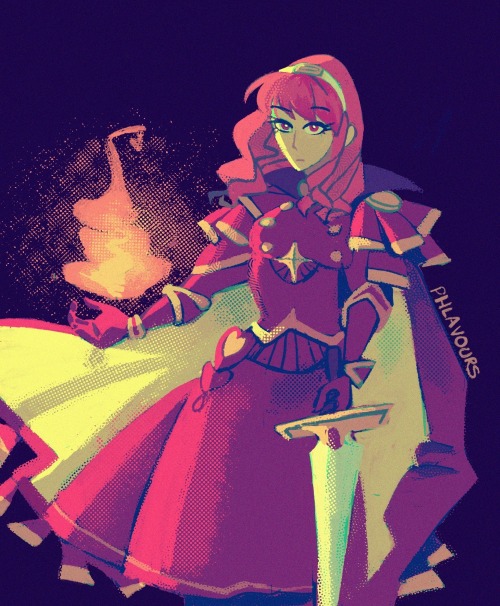 phlavours:had a dream about Celica in Edelgard’s outfit…! turned into a lil experimental doodle