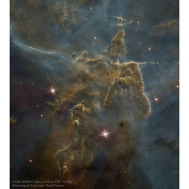Mystic Mountain Dust Pillars #nasa #apod #carina #nebula #dust #stars #hubble #universe