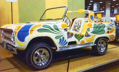 Ford Bronco Wildflower Concept, 1970. Part of Ford’s truck exhibit, a “flower power” makeover for th