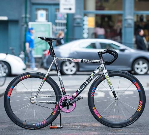 hizokucycles: Great shot by @TrackorDieNYC of @i.am.we.are @Cinelli_Official Track Bike check them o