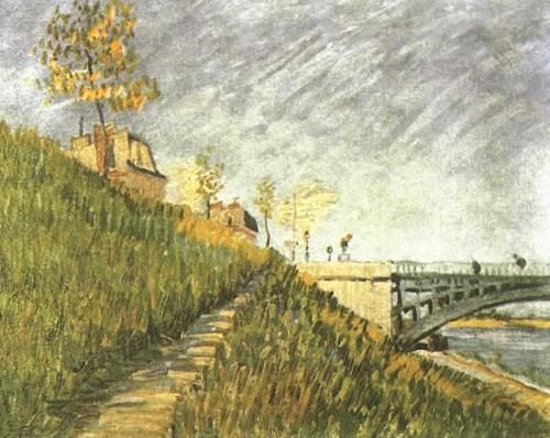 Banks of the Seine near Pont de Clichy, 1887, Vincent van GoghMedium: oil,canvas