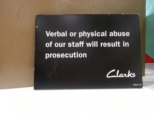 retailwarrior:  persepine:  I don’t know why I’ve never seen this in a store in the US before, but it really ought to be everywhere  I was just thinking that this sign would be better if it said “…will result in public shunning.” Just