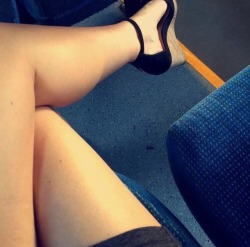 peeatifully:On my way home from work. Haven’t had my panties off once today… And I’ve been to the toilet about five times. 😄 Cant wait to get home and empty my bladder down my legs and into my new wedges. 😋💦