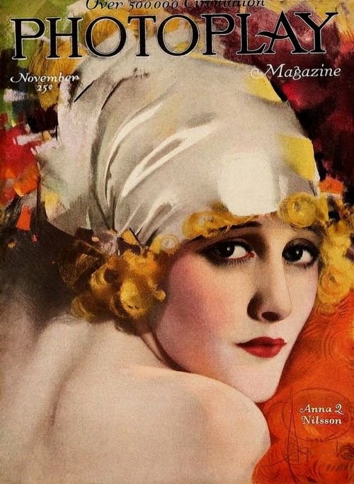 Anna Q. Nilsson by Rolf Armstrong (American), Photoplay Magazine cover illustration, November 1920