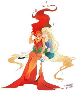 istehlurvz:  Fionna and Flame Princess because