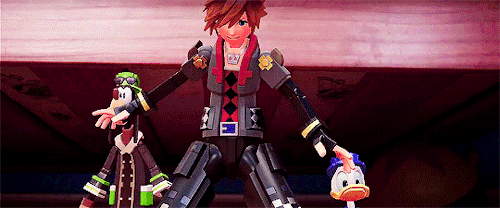captainpoe:Sora, Donald, and Goofy as toys in Toy Story world in Kingdom Hearts III.