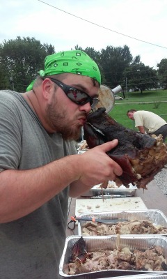 Me processing a hog ,had to give er a little