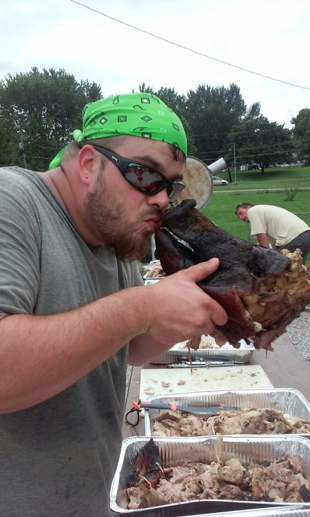 Me processing a hog ,had to give er a little kiss