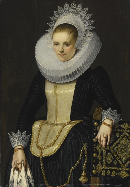 history-of-fashion: 1620s Cornelis de Vos - Portrait of a Lady in Elegant Dress