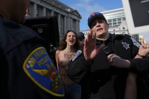 shivaswickedworld: Femen USA‬ disrupts David DeLeiden at San Francisco‬ ‎”Walk for Life&rd