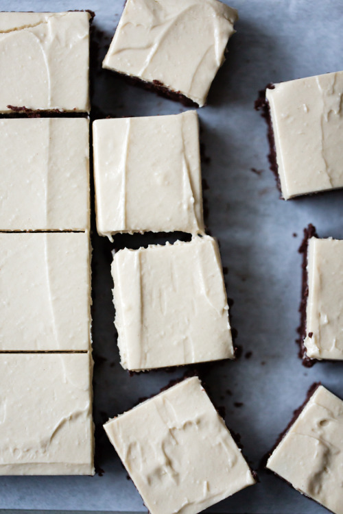 sweetoothgirl:  teff brownies with salted tahini frosting {gluten-free}  