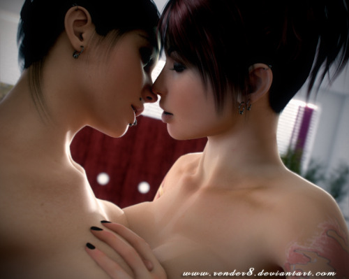 lesbiansilk:  Jackie and Jessica Intimate Up Close by *GirlsOfRender8