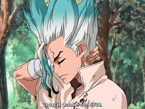 October 5th. On This Day In The Stone World, Taiju Wakes Up And Sees Senku After 3,700 Years.