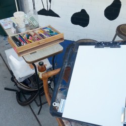 Here is my  caricature set-up at Dairy Delight.