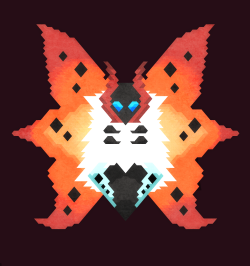 zakuuko:  First work to be done with the “HEXELS” software ! Inspired by Etall&rsquo;s works, I choose to work with one of my favourite pokemon Volcarona.Look how fluffy he is ! ( ´ ▽ ` )♥ Trixels are so cool, easy and fun~I want to learn