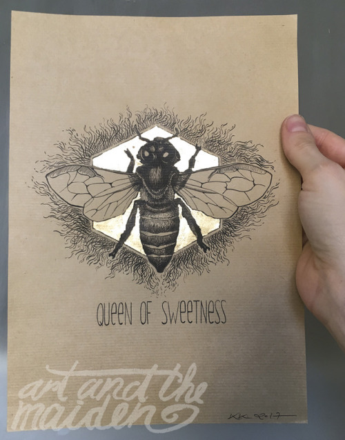 Queen Bee, digital print and imitation gold-leafAll the prints in my shop are -15% until December 10