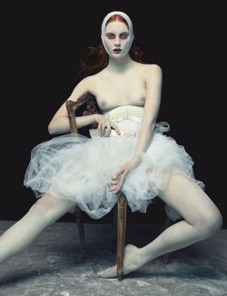 missfolly:  From the ‘Arsenic Blues’ photographic series by Nicolas Valois for The Wild Magazine #5, 18 March 2014 Tutu by Repetto, semi-nude model Codie Young from DNA Models 