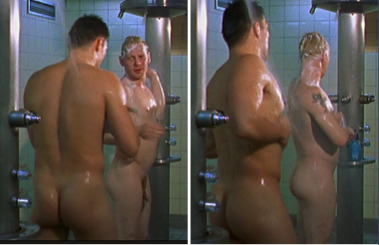 notdbd:  notdbd:Great shower scene - can anyone identify the source?  Update: It has been identified as Ben Becker and Dariusz Michalczewski in Tatort: Bienzle und der Champion.  Thanks to matschko for the tip. 