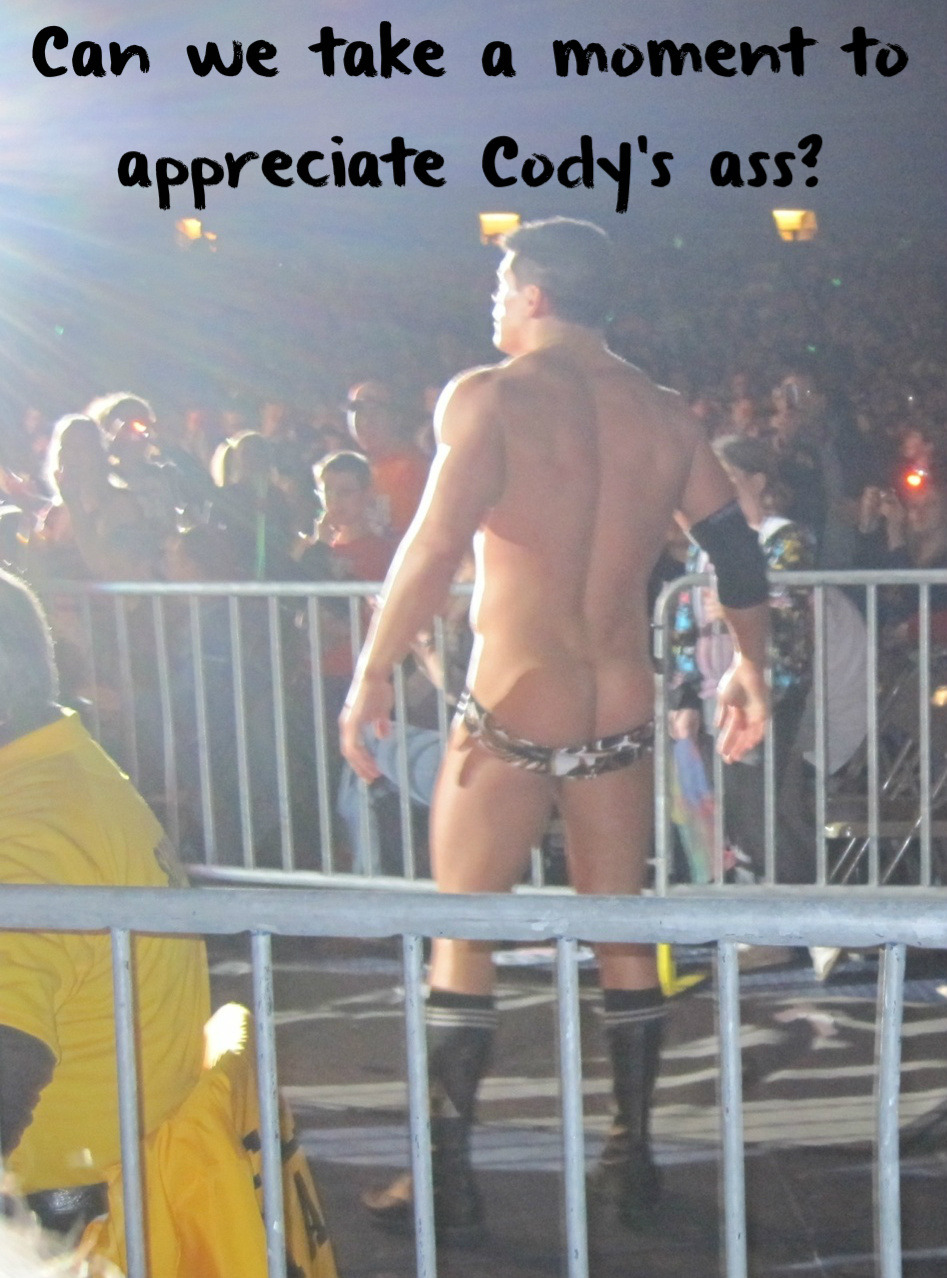 wrestlingssexconfessions:  Can we take a moment to appreciate Cody’s ass?  A moment