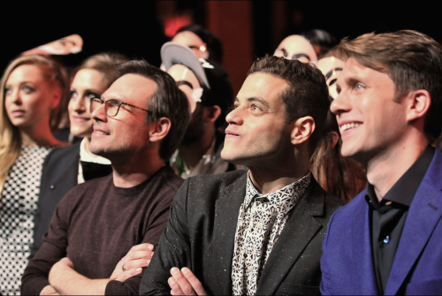 Portia Doubleday, Carly Chaikin, Christian Slater, Rami Malek, And Martin Wallström Taking Pictures