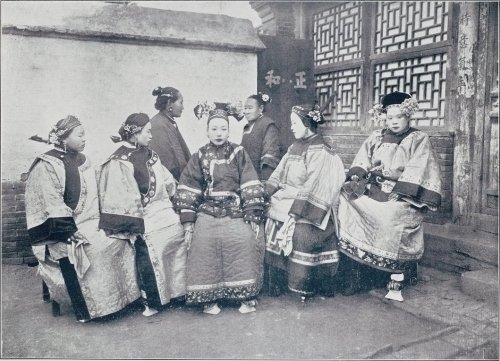 Different Coiffures and Costume of Chinese and Manchurian Ladies. From Yamamoto S ‘’Peking’’.