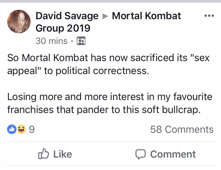 gaymer-phallus: I’m part of a MK group on Facebook and it’s surprising (in a