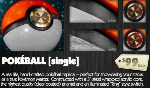 15yearsofpokemon:  The (presumably super cool) people over at Pallet Town Exports are selling real (nonfunctional) Pokeballs, and they look AMAZING. Right now, you can get Premier balls, Ultra balls, custom-engraved Starter Pokeballs, or just a plain