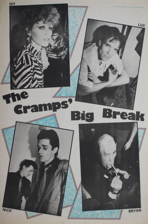 The Cramps, feature from New York Rocker, photos by Stephanie Chernikowski, 1979