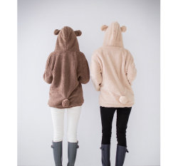 nymphetfashion:  Bear Ears Fur Hoodie Coat