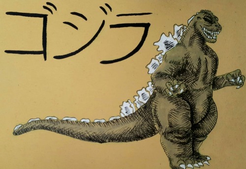 I am back on my bullshit. My bullshit being drawing Heisei era Godzilla in pen, mostly in hatching. 