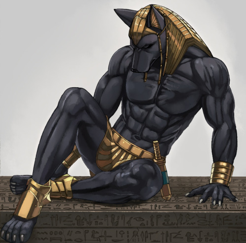 inubiko:Anubis is my favorite motif.:DThe pose is based on the photo. www.pixiv.net/fanbox/c