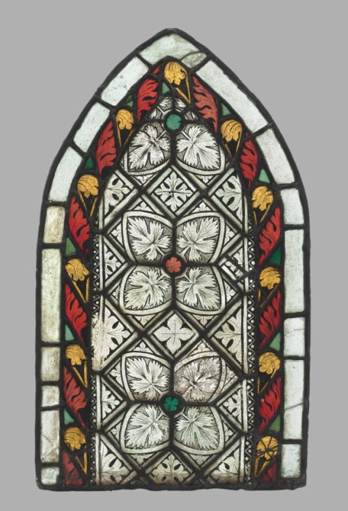 cma-medieval-art:Stained Glass Panel with Aconite Leaves, c. 1275-1300, Cleveland Museum of Art: Med