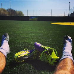 Men in rugby and footy socks