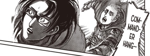 leviskinnyjeans:As of Chapter 82, Hanji has survived two atomic Bert bombs and getting speared in th