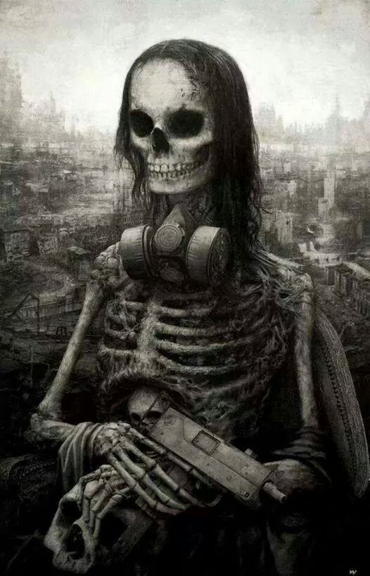 obsessedwithskulls:  Unknown artist.