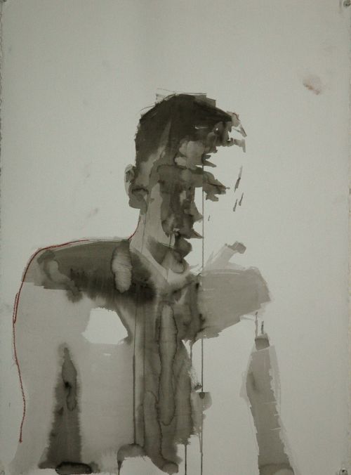 markhorststudio:mark horst “one bright morning no. 1” ink + pastel on paper.