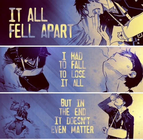cloelia1987: Blue Exorcist’s story from chapter 1 up to chapter 93 accompanied by Linkin Park&