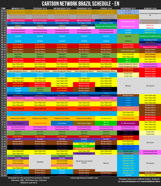 CNBRArchive on X: 📆 CARTOON NETWORK BRASIL - PROGRAMAÇÃO SEMANAL