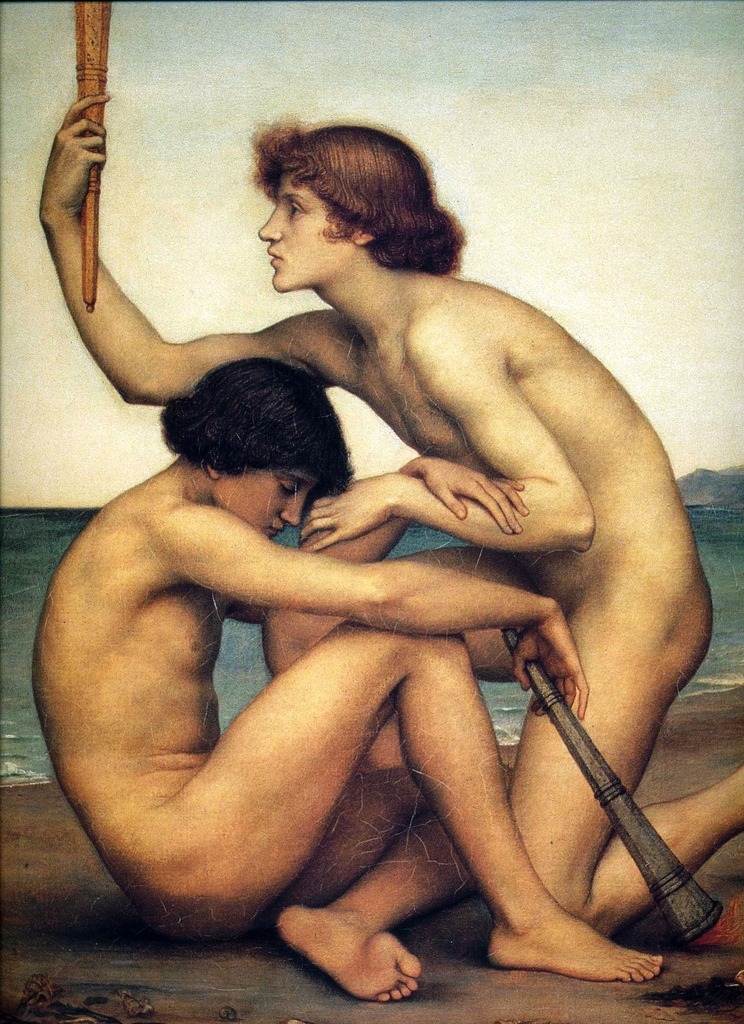 ganymedesrocks:  didoofcarthage:  Phosphorus and Hesperus by Evelyn de Morgan 1883