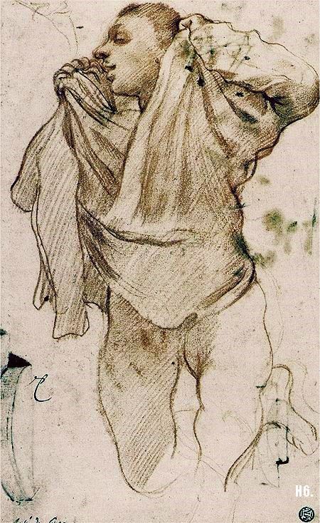 Depiction of a young man raising his clothes. Annibale Carracci. Italian. 1560-1609.