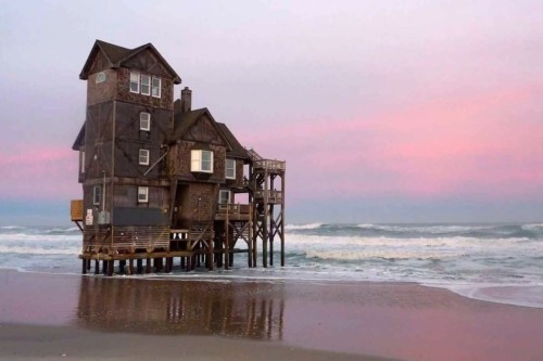 Abandoned Houses In Mirlo Beach, A Once Thriving Oceanfront Town On North Carolinas Outer Banks Now Slowly
